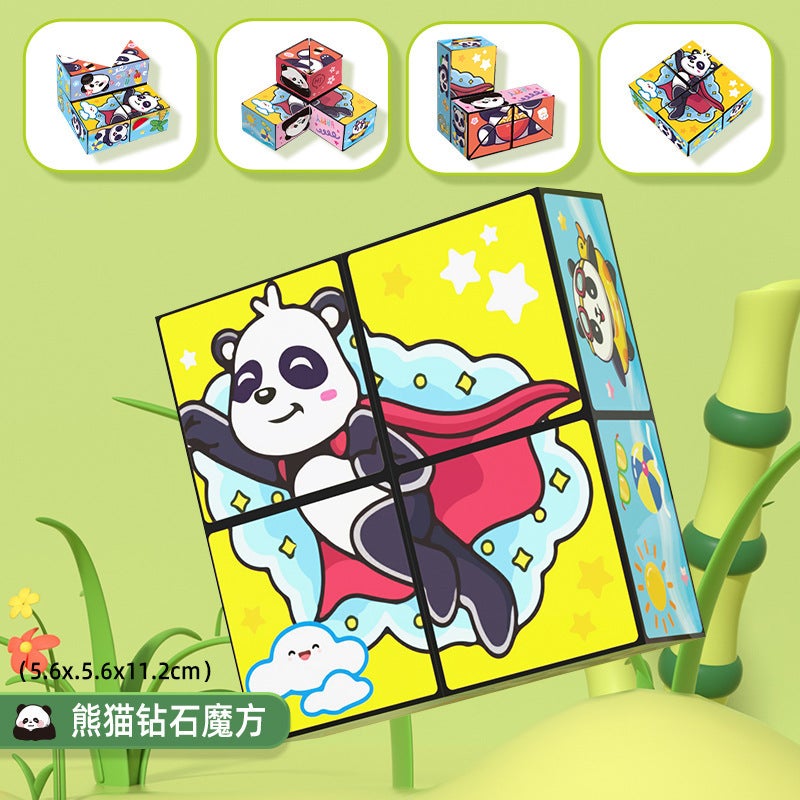 [Plus Member] Panda Variety Infinite Rubik'S Cube Three-Dimensional Geometry 3D Transformation Decompression Building Blocks Thinking Toy Batch - Image 1